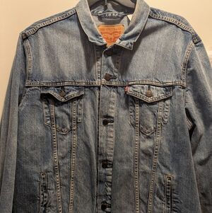Levi's XXL Blue Denim Traditional Trucker Jacket for Men
